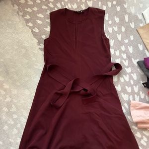 Theory Dark Purple Women’s Dress with Tie at Waist Size 6